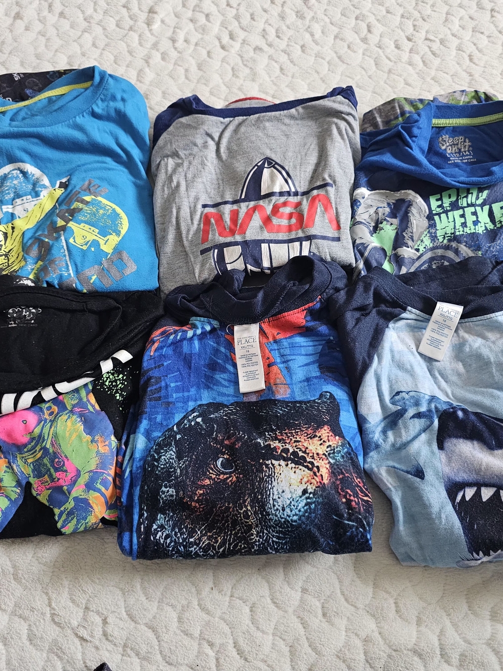 Boys Pajamas Sets Bundle Tops Bottoms Sleep 12/14 16 14/16